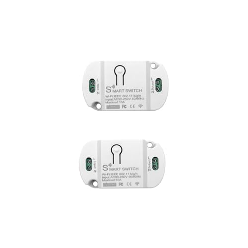 2er Pack 10A Smart Life Lichtschalter Modul Intelligenter WLAN Schalter Universal Smart WiFi Schalter Relaismodul - Kompatibel mit Alexa/Google Assistant/Tuya Smart DIY, Unterputz, Aufputz von Penbinmall
