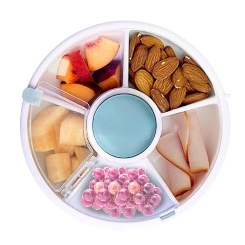 Penbinmall Snack Spinner Rotating Storage, kleiner Obst-Organisator, tragbarer Obst- und Süßigkeiten-Organisator für Kinder, Snack-Organisator für Kinder (Blau) von Penbinmall