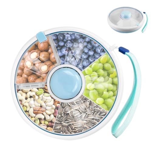 Penbinmall Snack Spinner Rotating Storage, kleiner Obst-Organisator, tragbarer Obst- und Süßigkeiten-Organisator für Kinder, Snack-Organisator für Kinder (Blau) von Penbinmall