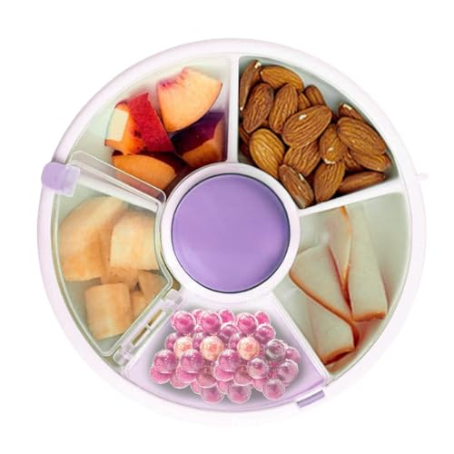 Penbinmall Snack Spinner Rotating Storage, kleiner Obst-Organisator, tragbarer Obst- und Süßigkeiten-Organisator für Kinder, Snack-Organisator für Kinder (Lila) von Penbinmall