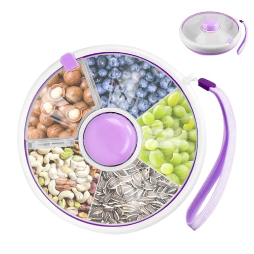 Penbinmall Snack Spinner Rotating Storage, kleiner Obst-Organisator, tragbarer Obst- und Süßigkeiten-Organisator für Kinder, Snack-Organisator für Kinder (Lila) von Penbinmall