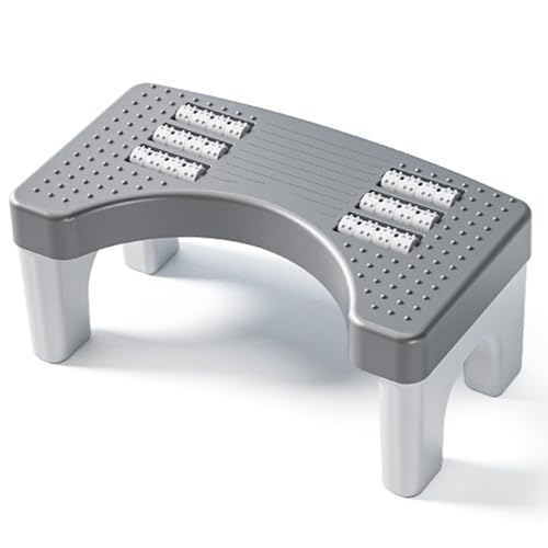 Toilettenhocker Erwachsene, Toilettenhocker Klappbar Hoch, Staubfrei und Rutschfest WC Hocker Erwachsene, Eingedickter Klohocker für Assist Relieve Verstopfung, Blähungen, Reizdarmsyndrom (Grau) von Penbinmall