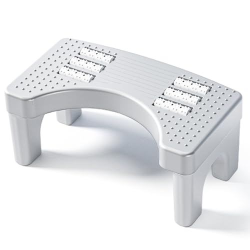 Toilettenhocker Erwachsene, Toilettenhocker Klappbar Hoch, Staubfrei und rutschfest WC Hocker Erwachsene, Eingedickter Klohocker für Assist Relieve Verstopfung, Blähungen, Reizdarmsyndrom (Weiß) von Penbinmall