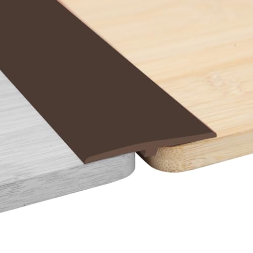 Übergangsprofil Selbstklebend 5cm x 3m - T Profil Übergangsleiste Selbstklebender Türschwellen Leiste PVC Flache Spaltabdeckung, Übergangsleiste Bodenleiste Fußböden Abdeckleisten (Braun) von Penbinmall