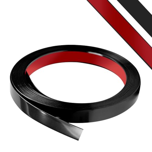 Zierleisten Selbstklebend, Kantenschutz Leisten - Flexible Selbstklebender Dekorationsleiste, Flexible Zierleiste für Türen, Fenster, Böden, Spiegelrahmen, Wände, Decken, Fliesen Ränder (12m Schwarz) von Penbinmall