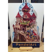 Uhr Pendel, Pendeluhr, Ritter Drache Burg Pendeluhr Wanduhr Kinderuhr - Pendelart Uhren Mit Charakter von PendelArt