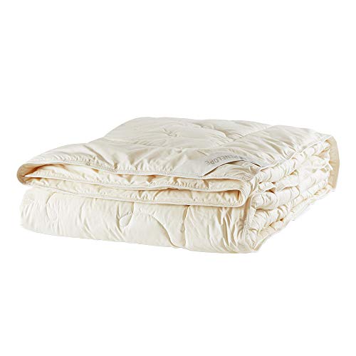 Penelope Bedroom UK Bettdecke aus 100% britischer Wolle, mit Wollmarkierung, Baumwolle, cremefarben, 230x220 von Penelope Bedroom UK