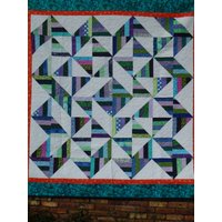 Moderner Blau-Lila Quilt, Quilt von Penelopesquilts