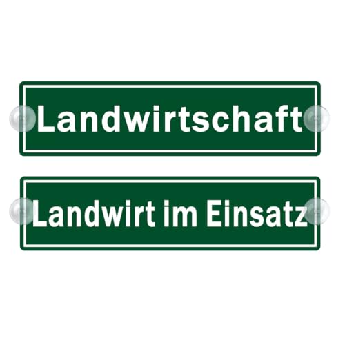2er Saugnapfschild Set - Landwirt im Einsatz Schild für Auto mit Saugnapf - Landwirtschaft Autoschild aus Acrylschild - Geschenke für Landwirt Windschutzscheibe 50x200mm von PengBoy