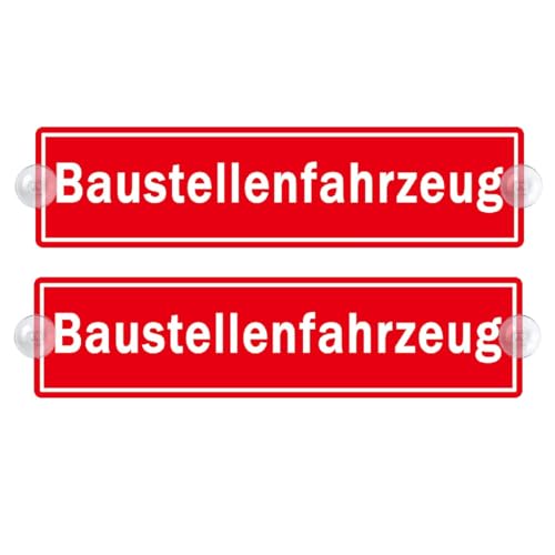 PengBoy Acryl Autoschild mit Saugnapf - Baustellenfahrzeug Schild, 5x20cm, Grün, Thematisch von PengBoy
