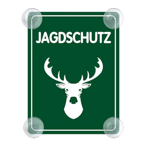 Jagdschutz Schild für Auto mit 4x Saugnapf - Jagd Saugnapfschild Autoschild Acrylschild für Jäger Windschutzscheibe 90x120mm Jagdschutz Schild für Auto mit 4x Saugnapf - Jagd Saugnapfschild Autoschild Acrylschild für Jäger Windschutzscheibe 90x120mm von PengBoy