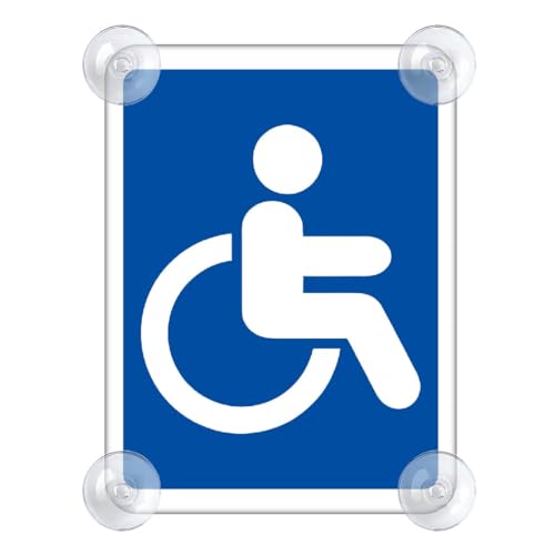 Rollstuhlfahrer Schild für Auto mit 4x Saugnapf - Rollstuhl Saugnapfschild aus Acrylschild - Behindertenschild Autoschild für Windschutzscheibe 90x120mm Rollstuhlfahrer Schild für Auto mit 4x Saugnapf - Rollstuhl Saugnapfschild aus Acrylschild - Behindertenschild Autoschild für Windschutzscheibe 90x120mm von PengBoy