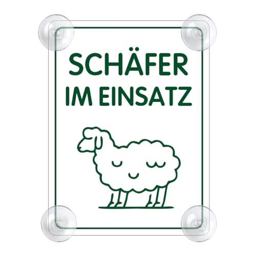 Schäfer im Einsatz Schild für Auto mit 4x Saugnapf - Schäfer Saugnapfschild Autoschild Acrylschild für Windschutzscheibe 90x120mm Schäfer im Einsatz Schild für Auto mit 4x Saugnapf - Schäfer Saugnapfschild Autoschild Acrylschild für Windschutzscheibe 90x120mm von PengBoy
