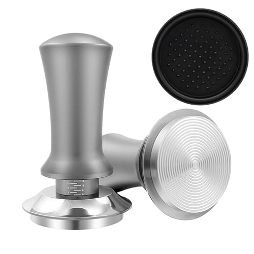 PengGengA Espresso Tamper Set Kaffee Tamper 51 mm mit Silikonmatte 304 Edelstahl Kaffeestampfer Tamper mit Skaleneinstellung Espresso Zubehör von PengGengA