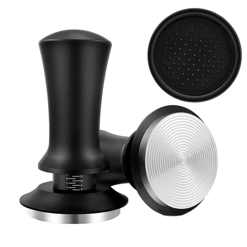 PengGengA Espresso Tamper Set Kaffee Tamper 53 mm mit Silikonmatte 304 Edelstahl Kaffeestampfer Tamper mit Skaleneinstellung Espresso Zubehör von PengGengA
