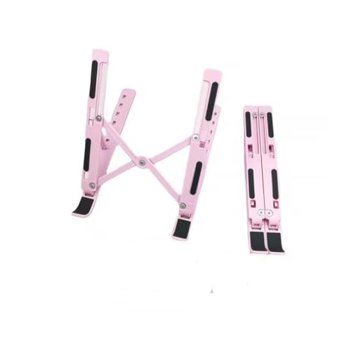 8-Gang-Faltbarer Laptop-Kunststoff-Ständerhalter, tragbare Notebook-Stützbasis, verstellbare Riser-Kühlhalterung, Kühlerzubehör(Pink) von Pengchang