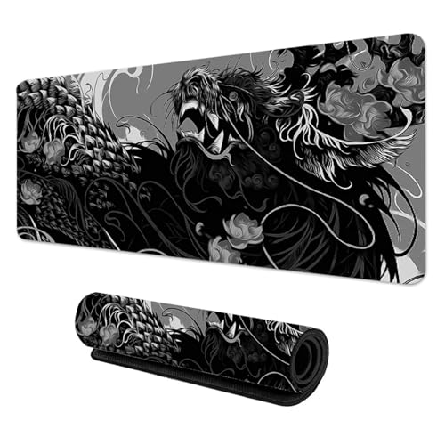 Chinesischer Drache Mauspad Tastatur Mousepad XXL Große Mausmatten Spiel Gaming Zubehör Büro Computer PC Gamer Laptop Schreibtischunterlage(Dragon-1,400x800x3mm) von Pengchang