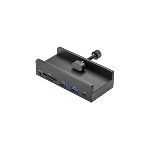 Clip Typ USB 3.0 HUB Legierung Externe Multi 4 Ports USB Splitter Adapter TF Karte Slot Hub Erweiterung Docking Station for Tisch PC(6 in 1 Black) von Pengchang