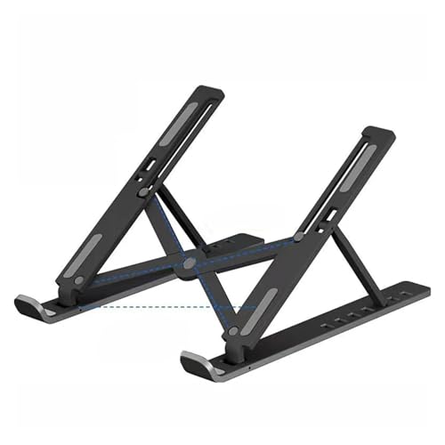 Einstellbare Laptop Stand Notebook Stand Tisch Cooling Pad Faltbare Laptop Halter Tragbare Lapdesk Kühlung Halterung Riser Neue 1 Pc(Black) von Pengchang
