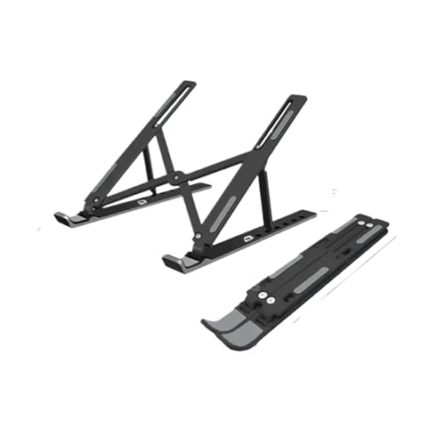 Faltbarer Laptop-Ständer, 10 Positionen verstellbar, tragbarer Notebook-Stützbasishalter, ABS-Laptop-Halter for Laptop-Zubehör(7 Position Black) von Pengchang