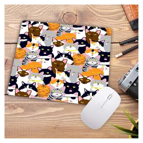 Große Förderung 22X18CM Cartoon Nette Katze Kopf Coole Designs Tisch Maus Pad Laptop Computer Gaming Tastatur Mousepad Tier Matte(2,22x18 cm) von Pengchang