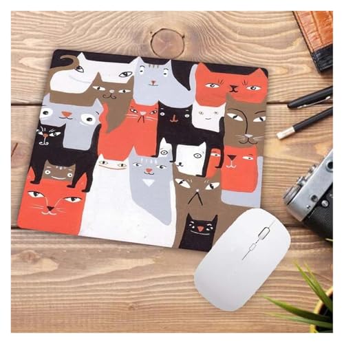 Große Förderung 22X18CM Cartoon Nette Katze Kopf Coole Designs Tisch Maus Pad Laptop Computer Gaming Tastatur Mousepad Tier Matte(4,26x21 cm) von Pengchang