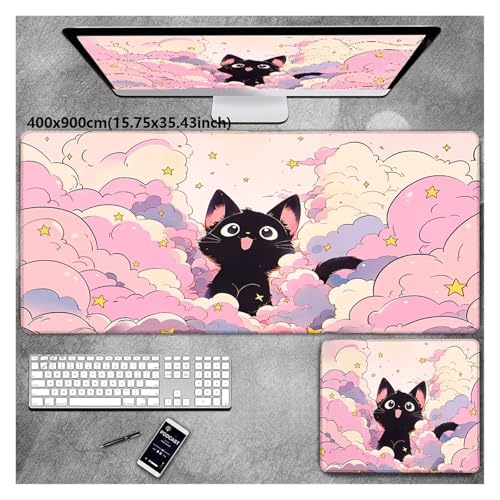 Pengchang Kawaii Caiyun Cat MousePads PC Zubehör Schreibtischunterlage Schutz Computer Gamer Schreibtischunterlage(4,500x1000x2mm) von Pengchang