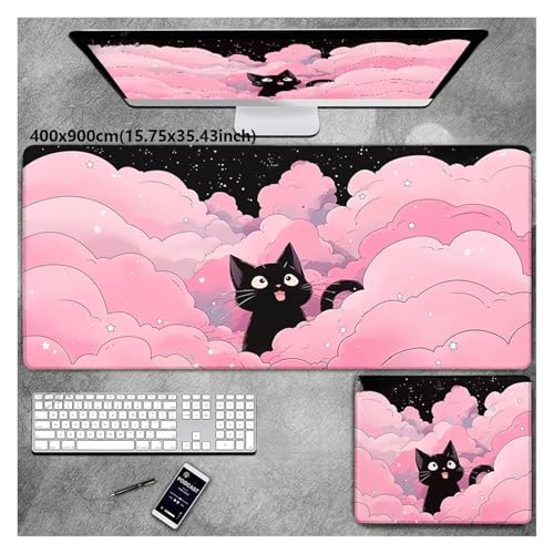 Pengchang Kawaii Caiyun Cat MousePads PC Zubehör Schreibtischunterlage Schutz Computer Gamer Schreibtischunterlage(6,400x800x2mm) von Pengchang