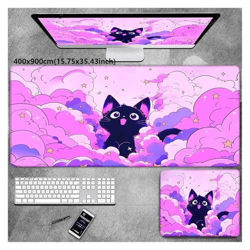 Pengchang Kawaii Caiyun Cat MousePads PC Zubehör Schreibtischunterlage Schutz Computer Gamer Schreibtischunterlage(7,400x800x2mm) von Pengchang