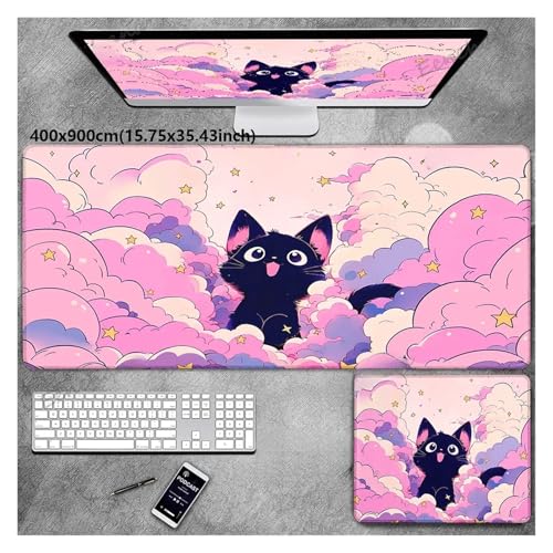 Kawaii Caiyun Cat MousePads PC Zubehör Schreibtischunterlage Schutz Computer Gamer Schreibtischunterlage(8,400x900x2mm) von Pengchang