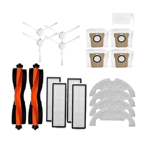 Kompatibel mit Xiaomi Robot Vacuum X10-Reinigerteilen, Ersatz-Hauptseitenbürste, Hepa-Filter, Wischtuch, Staubbeutel, Zubehör(Set 3) von Pengchang