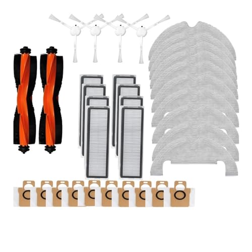 Kompatibel mit Xiaomi Robot Vacuum X10-Reinigerteilen, Hauptseitenbürste, Hepa-Filter, Wischtuch, Staubbeutel, Ersatzzubehör(Light Yellow) von Pengchang
