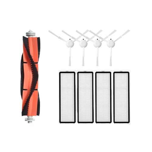 Kompatibel mit Xiaomi Roboterstaubsauger S10+ / Plus Staubsauger-Ersatzteile Hauptseitenbürste Hepa-Filter Mopptücher Ersatz(Set 4) von Pengchang