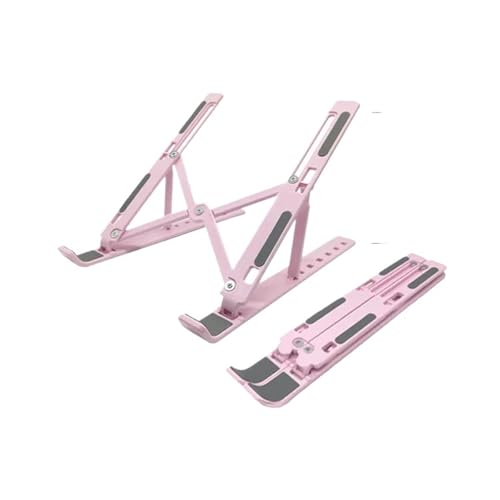 Pengchang Laptop Halter Schreibtisch Ständer Kunststoff ABS Notebook Unterstützung Riser Tragbare Computer Faltbare Halterung Heben(7 Gears Pink) von Pengchang