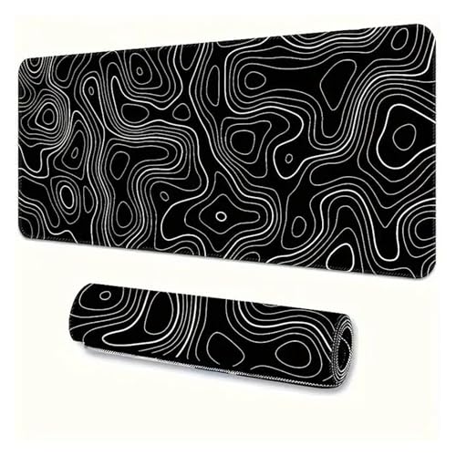 Mauspad, großes Tastatur-Maus-Schreibtischpad, rutschfestes Gummi-Gaming-Mauspad, Laptop-Mausteppich(Black line Table mat,220X180X2MM) von Pengchang