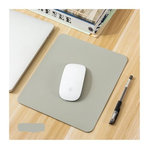 PU Mauspad Gamer Kleine rutschfeste Gaming Desktop Leder Mousepad Wasserdicht Kratzfest Schreibtisch Pad Für(Grey,24x30cm) von Pengchang