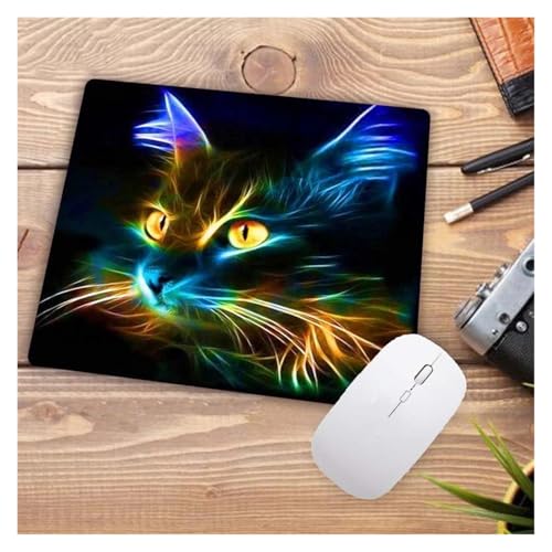 Große Förderung 22X18CM Cartoon Nette Katze Kopf Coole Designs Tisch Maus Pad Laptop Computer Gaming Tastatur Mousepad Tier Matte(1,22x18 cm) von Pengchang