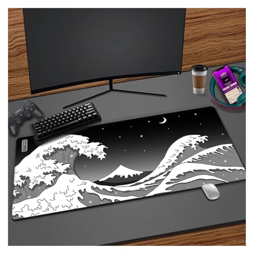 Pengchang Pink Sakura Süßes Mauspad Gaming Kirschblüten Mousepad XXL Kawaii Tastaturmatte Matte rutschfeste Laptop Fuji Schreibtischmatten(12,400x900x5mm) von Pengchang