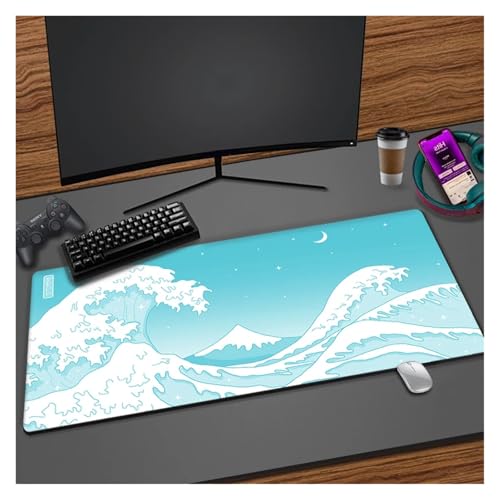 Pengchang Pink Sakura Süßes Mauspad Gaming Kirschblüten Mousepad XXL Kawaii Tastaturmatte Matte rutschfeste Laptop Fuji Schreibtischmatten(4,300x700x2mm) von Pengchang