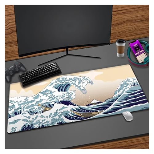Pengchang Pink Sakura Süßes Mauspad Gaming Kirschblüten Mousepad XXL Kawaii Tastaturmatte Matte rutschfeste Laptop Fuji Schreibtischmatten(9,500x1000x3mm) von Pengchang
