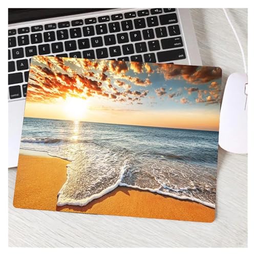 Strand Wellen Palm Landschaft Neue Computer Maus Pad Schöne Gamer Natürliche Gummi Anti-rutsch Kunst Teppich Büro Dekoration Mousepad(10,29x25 cm) von Pengchang