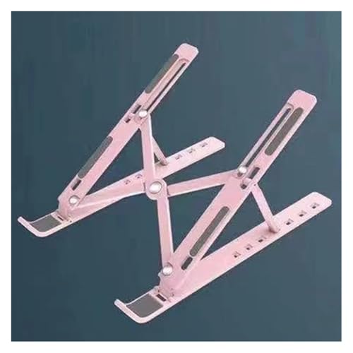 Tragbarer Laptop-Ständer, verstellbar, faltbar, Halter, Notebook-Stützbasis, Riser, Kühlhalterung(Pink) von Pengchang