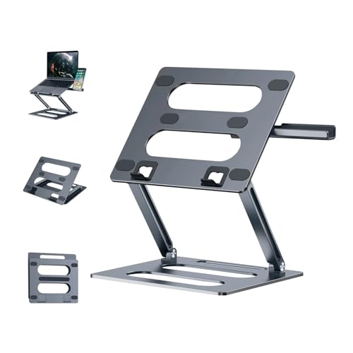 Verstellbarer Laptop-Ständer, Notebook-Ständer for Tablet-Halter, Aluminiumlegierung, Laptop-Halterung, Zubehör(Z08 Stand Grey) von Pengchang