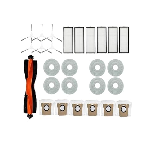 Zubehör Kompatibel Mit Xiaomi Roboter Staubsauger X20 + X10 + Plus Teile Haupt Seite Bürste Hepa-Filter Mopp Tuch Staub Beutel Ersatz(Set4) von Pengchang