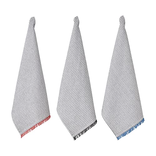 Penguin Home Küchentücher, 100% Baumwolle, umweltfreundlich, nachhaltig, stilvoll mit verschiedenen Mustern, Größe – 50 x 70 cm, Farbe – Schwarz & Weiß, 3 Stück von Penguin Home