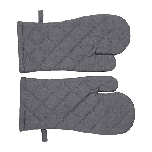 Penguin Home® Cotton Heat Resistant Kitchen Oven Gloves, Mitts for Cooking, Baking - Stylish Design & Colour - 1Pair - Machine Washable - Grey von Penguin Home