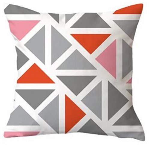 Penguin Home 100% Baumwolle Dekorative doppelseitige quadratische Polster Abdeckung mit unsichtbarem Reißverschluss 4-Teiliges Set, 45 cm Länge x 45 cm Weite, Koralle/Rosa von Penguin Home