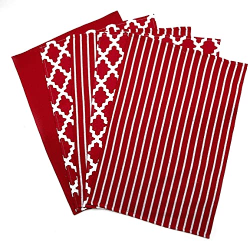 Penguin Home® 100 % Baumwolle, Rot, Für Die Küche | 5-Set | Stilvolle, Weiche Und Strapazierfähige | Maschinenwaschbare Geschirrtücher | Reine Baumwolle | 65X45Cm von Penguin Home