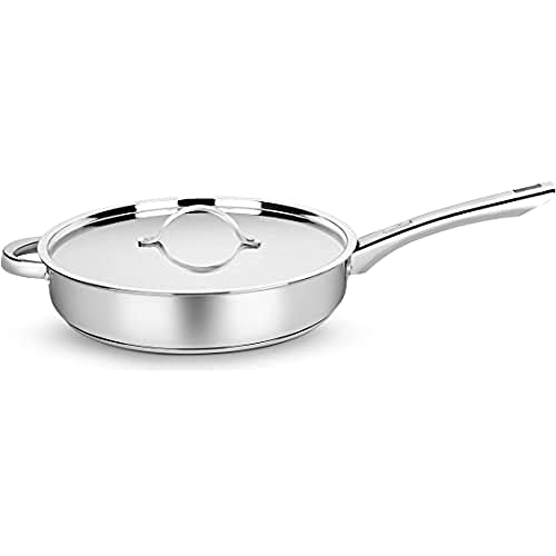 Penguin Home antihaftbeschichtet Edelstahl Schmorpfanne mit Deckel, Spiegel Finish, 28 cm/3,2 Liter, spiegelpoliert, 28cm saute pan, 3007 von Penguin Home