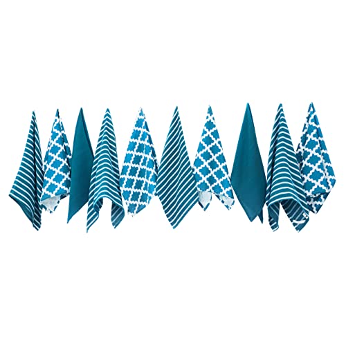 Penguin Home Premium Geschirrtuch für die Küche aus 100% Reiner Baumwolle, 10er-Set Küchentücher, weiches und strapazierfähiges Küchentuch-Set, maschinenwaschbar, 65 x 45 cm, Farbe – Hellblau von Penguin Home